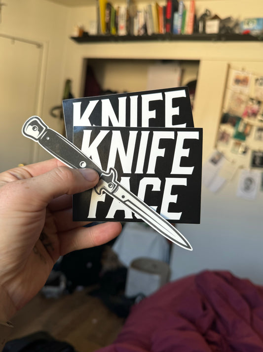 Knife Face Temporary tatoo and sticker